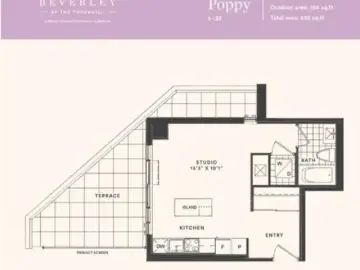 Condominium with xxx sqft, x Bedroom, x Bathroom