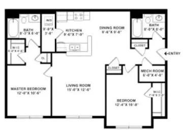 Detached House with 957 sqft, 2 Bedrooms, 2 Bathrooms